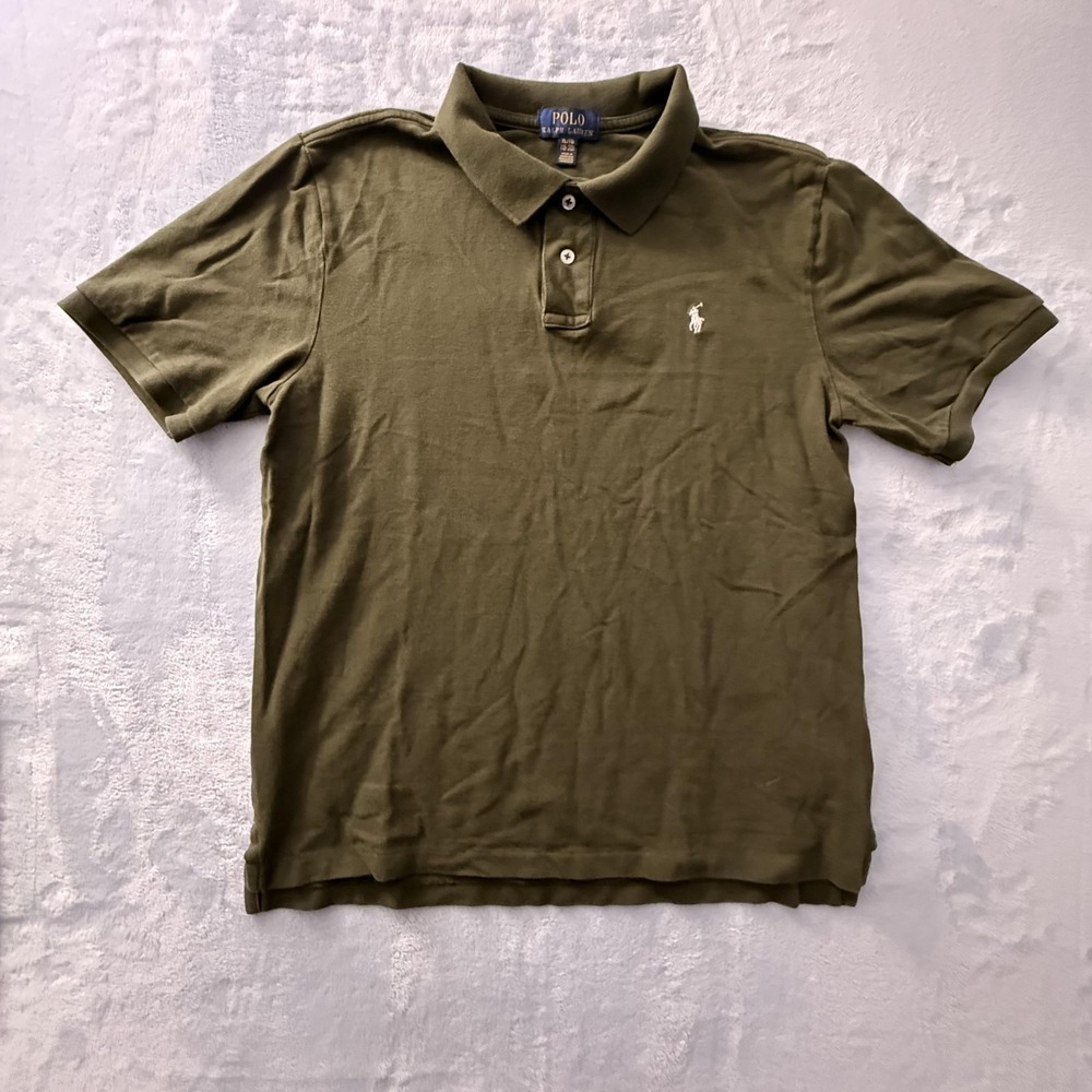 Polo Ralph Lauren Polo Shirt Boys XL 18-20 Green Short Sleeve Pony Logo Pique